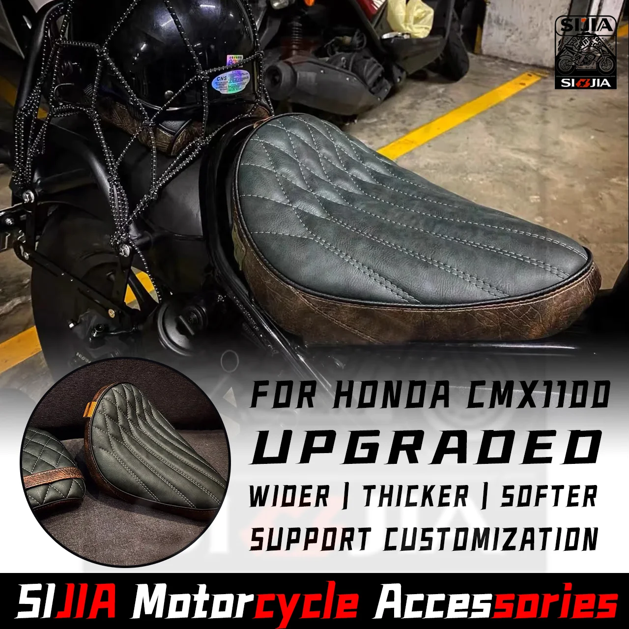 

Wolf Line Motorcycle Front & Rear Seat Saddle Pad for Honda Rebel CM1100 CMX1100 2021-2024 2022 2023
