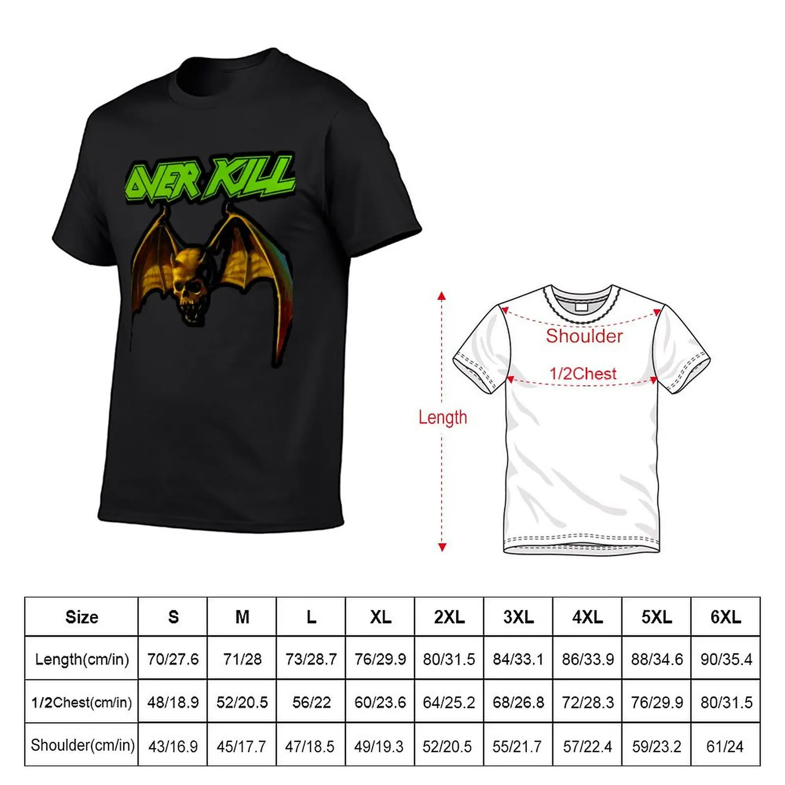 Overkill Band T-Shirt kawaii clothes tops plus sizes vintage clothes Men's clothing