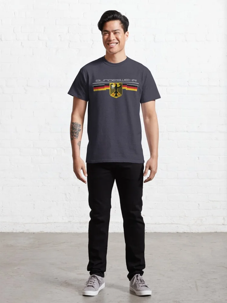 Bundeswehr German Eagle and Flag T Shirt. 100% Cotton Short Sleeve O-Neck Casual T-shirts Loose Top New Size S-3XL