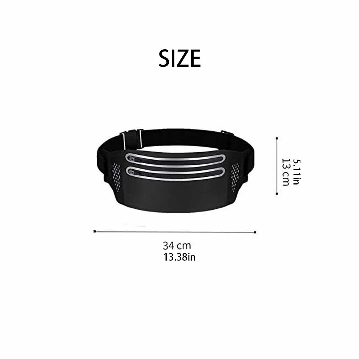 Marsupio ultrasottile aderente in Lycra impermeabile Marsupio per telefono cellulare con doppia cerniera per tensione esterna