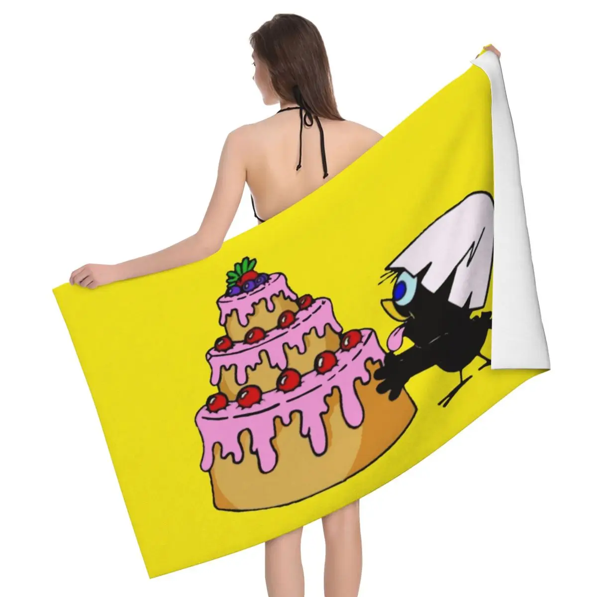 Custom Happy Calimero Bath Beach Towel Microfiber Comic Cartoon Chiken Shower Sports Yoga Towels