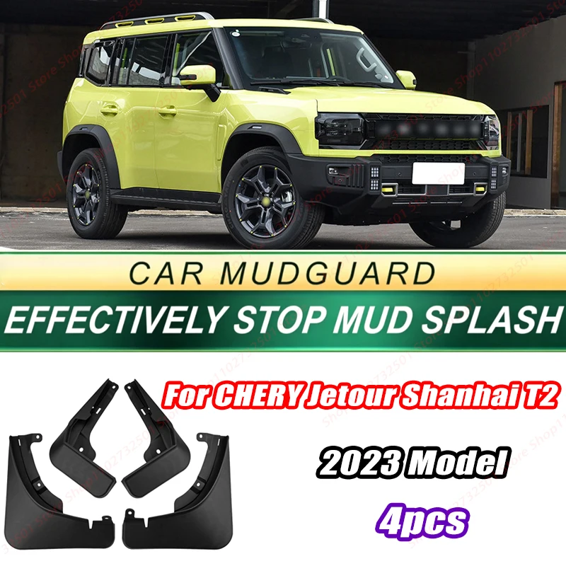 For CHERY Jetour Shanhai T2 2023 Model 4PCS Front Rear Mud Flaps Splash Guards Fender Mudguards Auto Accessories