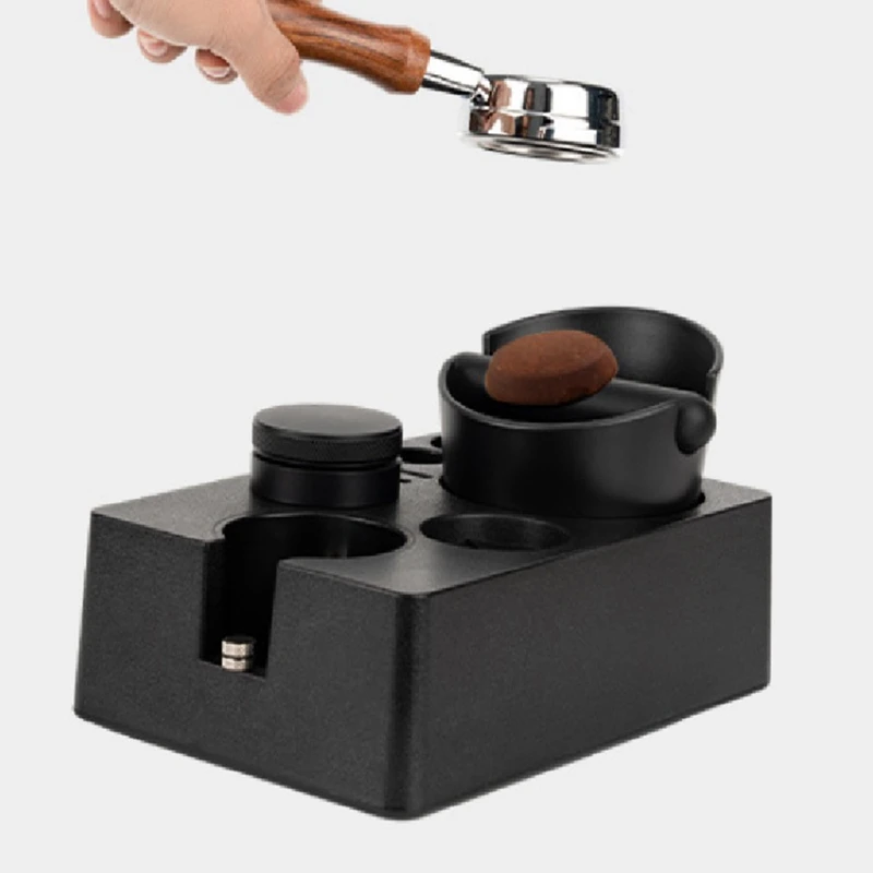 Coffee Tamper Mat Stand Portafilter Holder Rack Espresso Maker Tool Barista Accessory Coffee Knock Box Durable