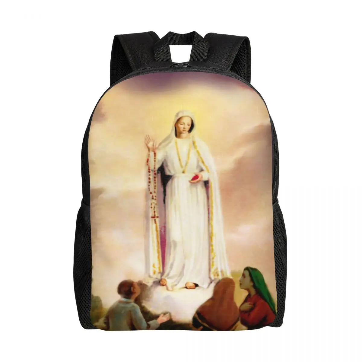 Customized Our Lady Of Fatima Backpack Catholic Christian Virgin Mary College School Travel Bags Bookbag Fits 15 Inch Laptop