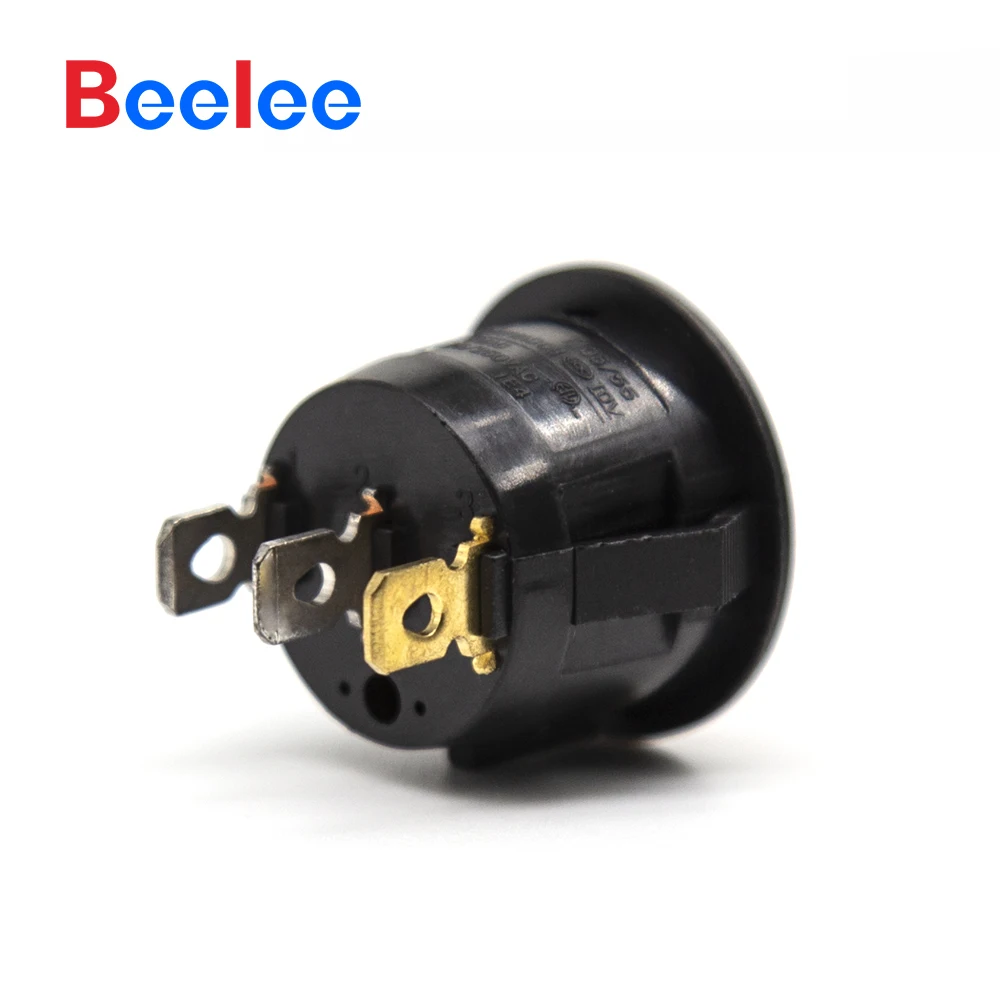 50PCS BL-CX-KCD3-5-B 20MM Cooper 3Pin DC Fog 12 Volt Light Rocker Switch 3P 12V Car With Waterproof For Marine RV Truck