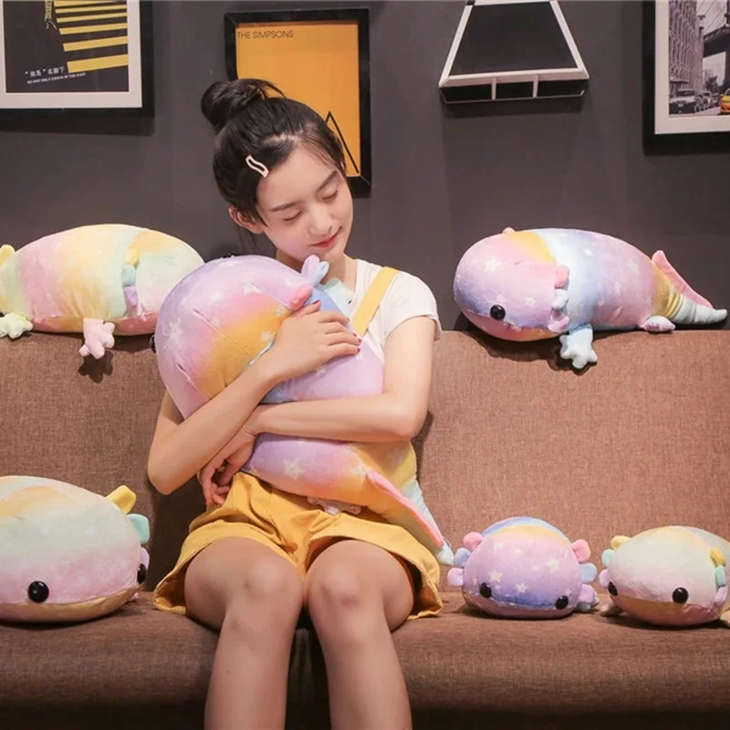 36/45cm Axolotl Plush Toy Salamander Soft Doll Dinosaur Stuffed Animal Sleeping Pillow Cushion Kids Fan Birthday Gift Home Decor