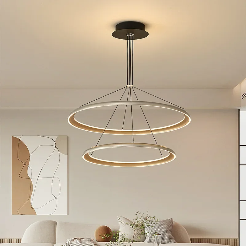 

SANDYHA Modern Simple Chandelier Living Room Ring Combination Designer Pendant Lights Bedroom Decoration Dining Table Lighting