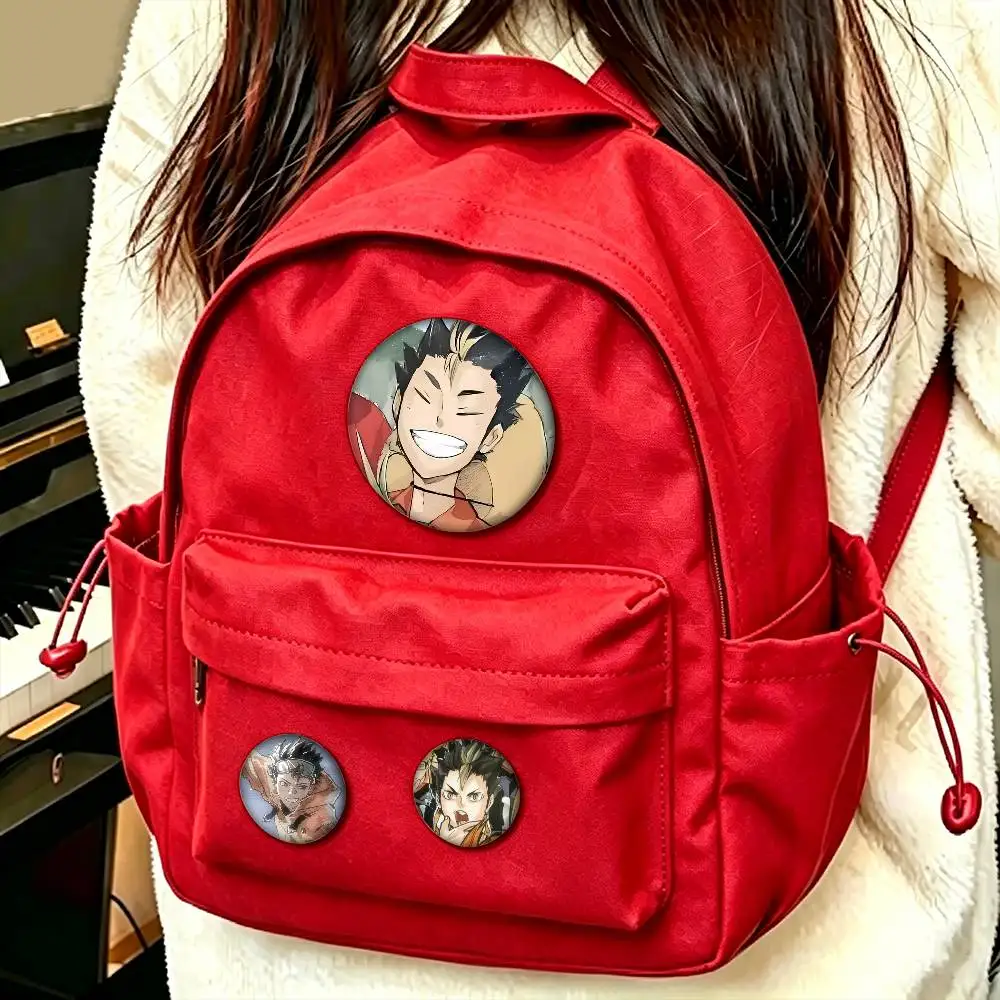 Yuu Nishinoya H-Haikyuus Custom Enamel Pin Badges 25mm 32mm 44mm 58mm Backpack Hat Decor Toys Gifts