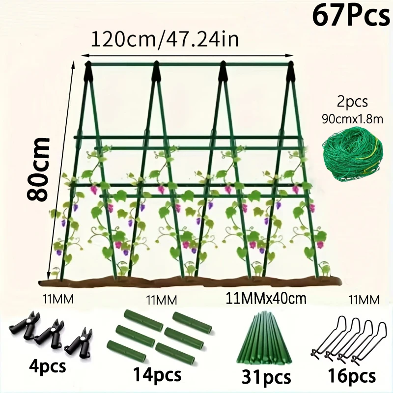 80cm Garden Climbing Trellis Netting Durable Polyester Square Mesh Plant Support Net for Outdoor Vine Plant Growth xs63
