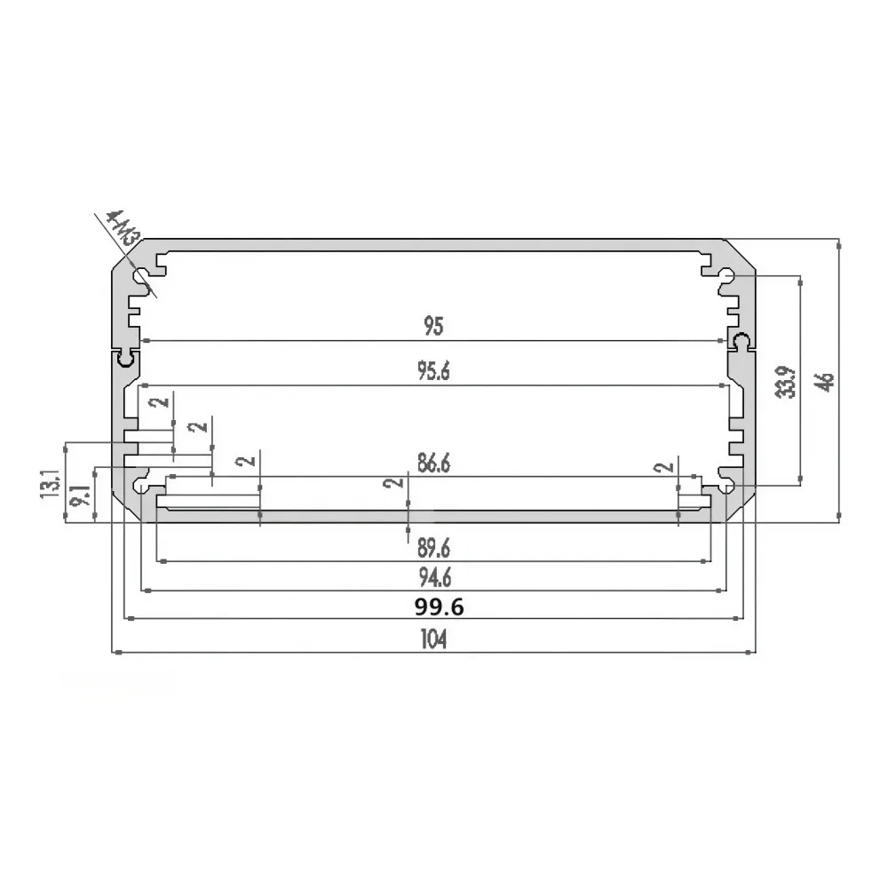104*46 Aluminum  Alloy Enclosure Instrument Power Supply Circuit board Protects Box Shell HIFI Audio Preamp Amp Chassis House view 2