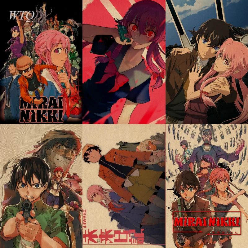 Retro Poster Future Diary Anime Posters Wall Poster Canvas Painting Picture Wall Decor Wall Art Photos for Children's Room Decor