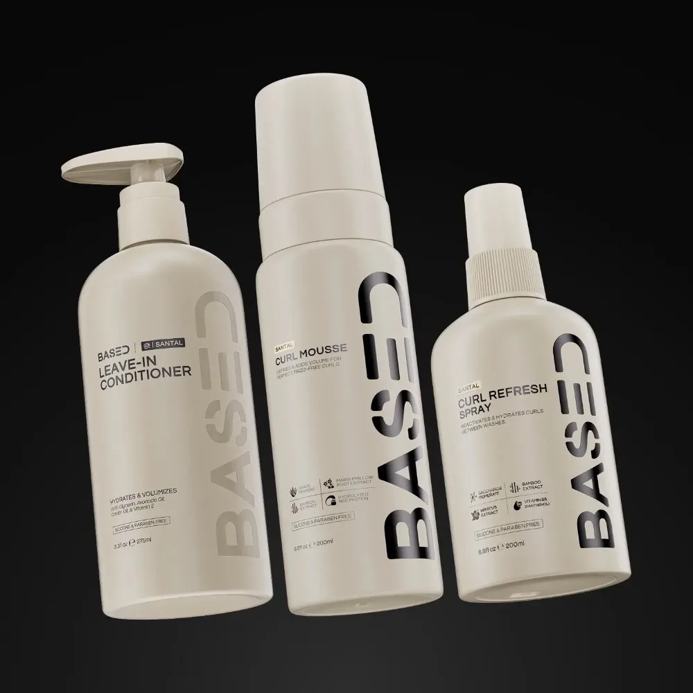 BASED Leave‑In Conditioner/Curl Mousse/Curl Refresh Spray Hydrating Volumizing Styling For Wavy Curly Hair Nourishing Styling