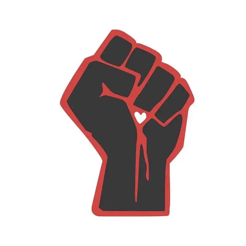 

13 см х 10 см для красного и черного кулака для протеста, автомобильная наклейка, водонепроницаемая аниме, виниловая наклейка на окно с индивидуальной печатью, автомобильные аксессуары