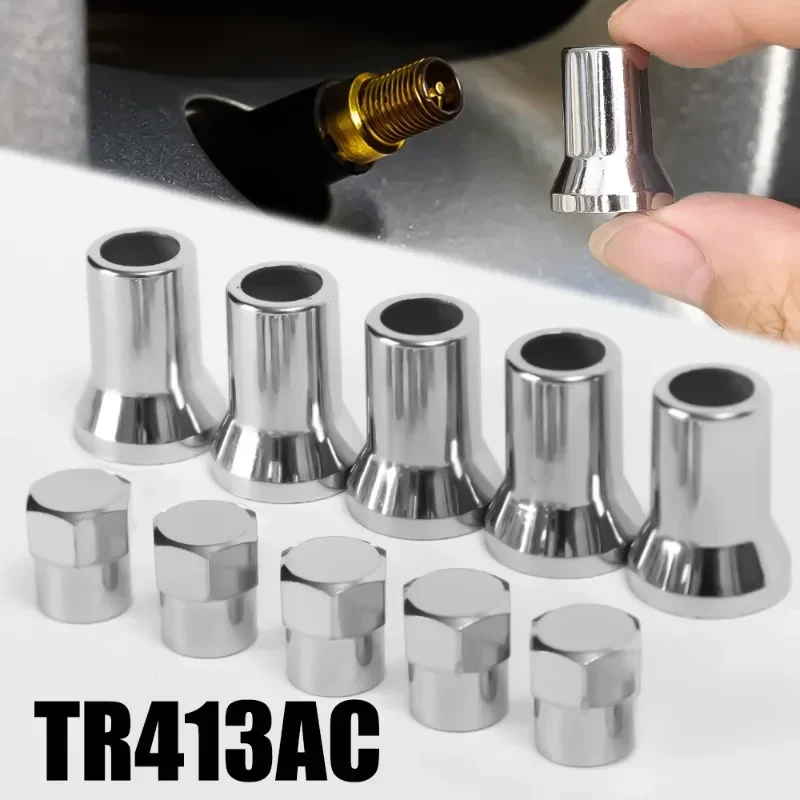 TR413AC Car Tires Valve Caps Truck Wheel Tyre Valve Stem Hex Caps with Sleeve Covers Motorcycle Wheel Exterior Replacement Parts