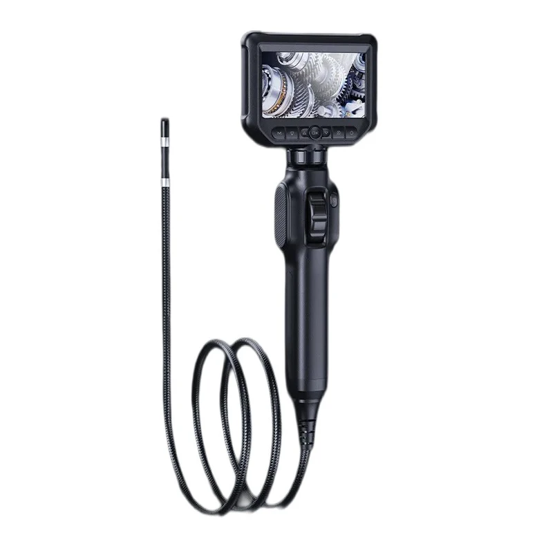 Videoskop endoskopowy dwukierunkowy S43 z możliwością obracania, 8mm, wodoodporny IP67, z oświetleniem LED, endoskop przemysłowy z ekranem 4,3 cala