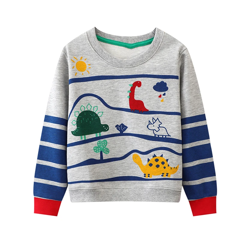 TUONXYE 2pcs Children Sweatshirts Spring Autumn 2026 New Boys Long Sleeve Tops Tees Costumes Cartoon Dinosaur Kids Sweatshirts