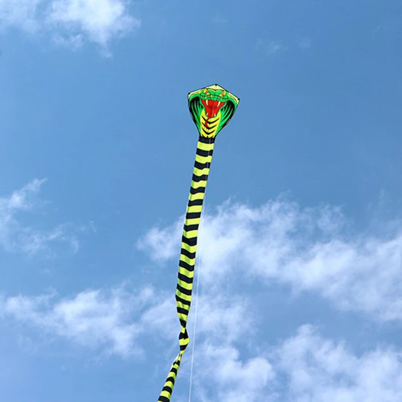 HUA HUA-pipa de serpiente grande, pipa cobra con mango de línea, juguetes al aire libre para pipa de pájaro para adultos