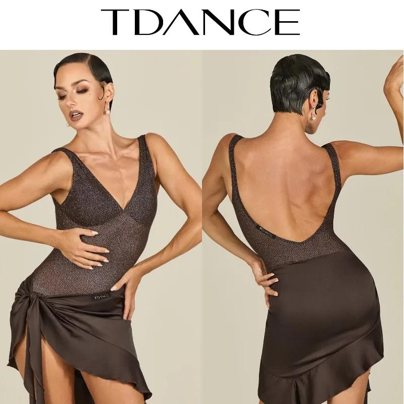 Customized TDANCE National Dance Practice Uniform [basic One-piece Top] with Women's Versatile Backless Camisole GL-206 Inside
