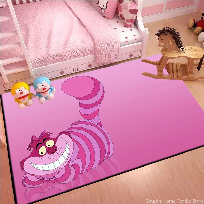 Disney Cheshire Cat 3D Printing Carpets for Living Room Kitchen Bedroom Bedside Creative Doormat Home Decor Rugs Floor Mat Gifts