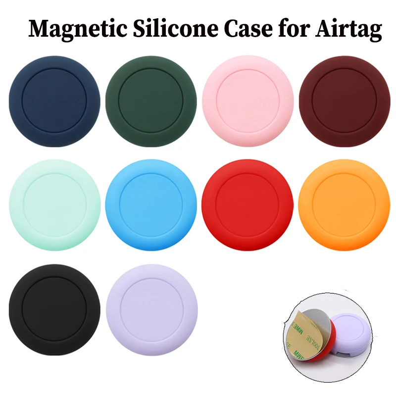 1PC Magnetic Silicone Protective Case For Airtag Holder Anti-loss Tracker Shell for Airtag Case Motorcycles Car Bike
