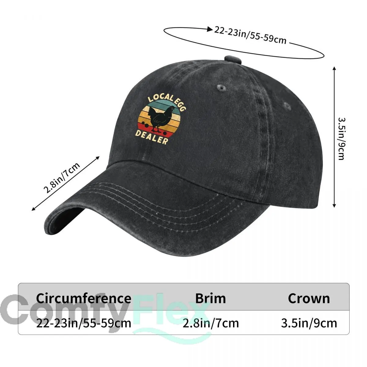 Local Egg Dealer Chicken Hen Retro Sunset Baseball Cap Men Women Distressed Washed Sun Cap Outdoor Workouts Hat