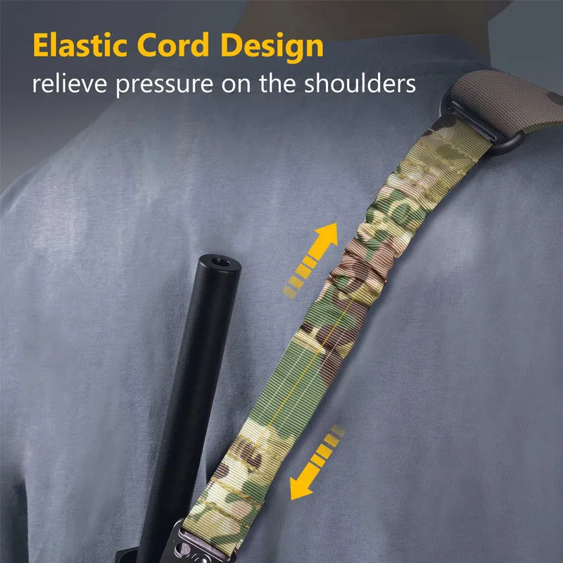 

Camouflage Rifle Sling 2 Points Safety Belt Length Adjuster 2 360° Mlok Buckles Tactical Military Army Equipment Hook Shoulder