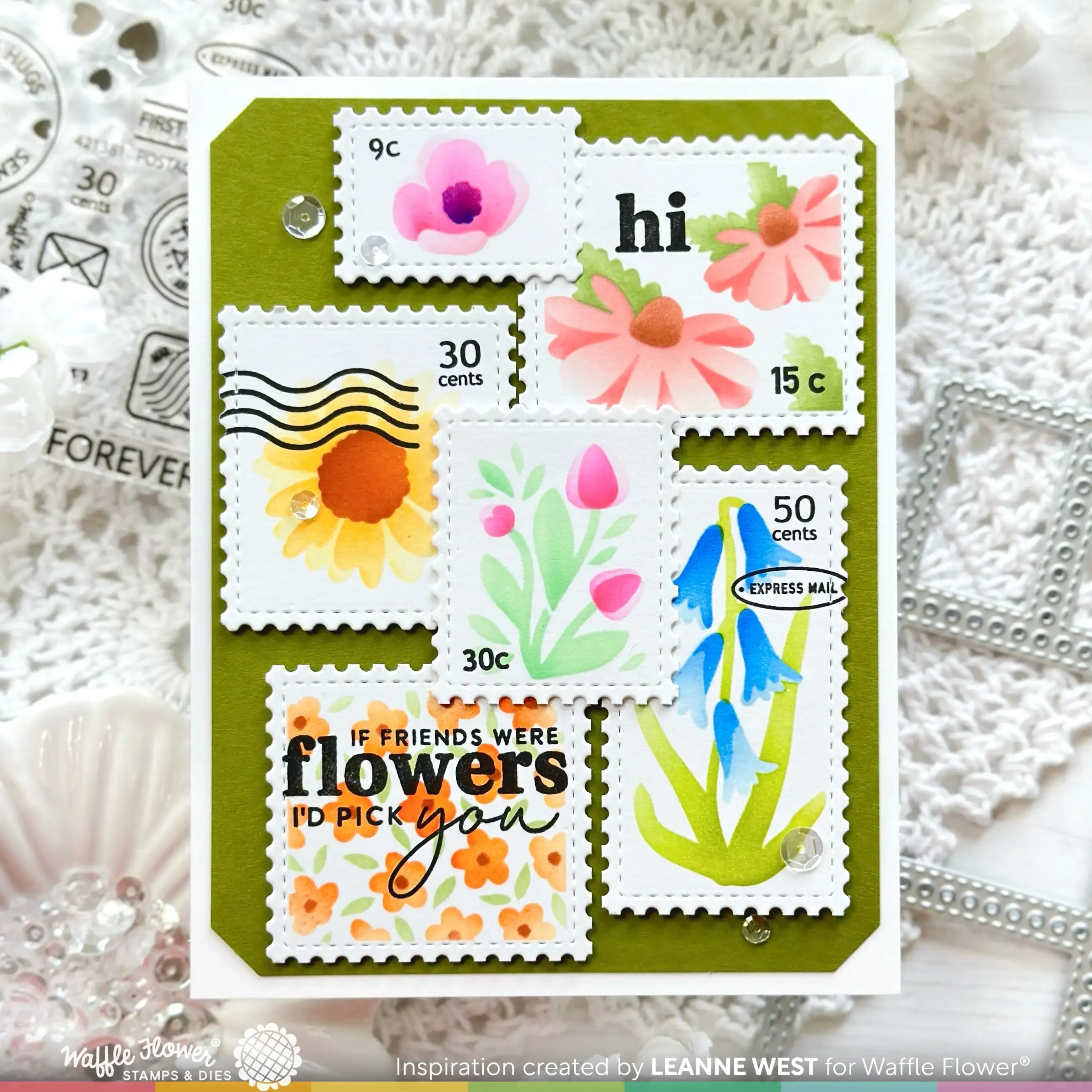 2024 New Postage Collage Wild Flower Stencils and Metal Cutting Dies Sets Scrapbooking For Craft Greeting Card Making no Stamps