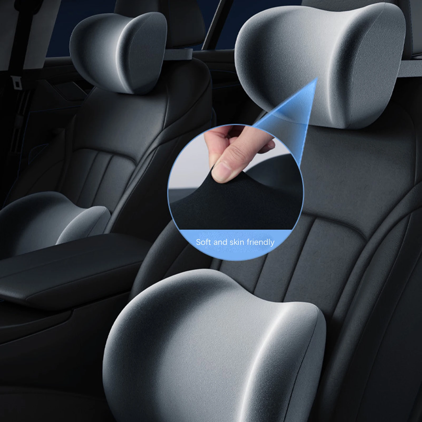 Ergonomic Car Seats Headrest Lumbar Cushion 3D-Memorys Foam Seats Support For Office Chair