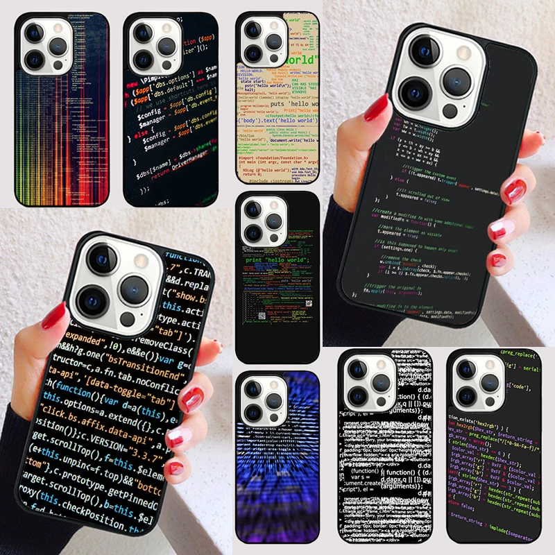 Programming Languages cover For iPhone 15 16 13 12 11 14 Pro Max Mini Max SE 2020 7 8 6S Plus Phone Case