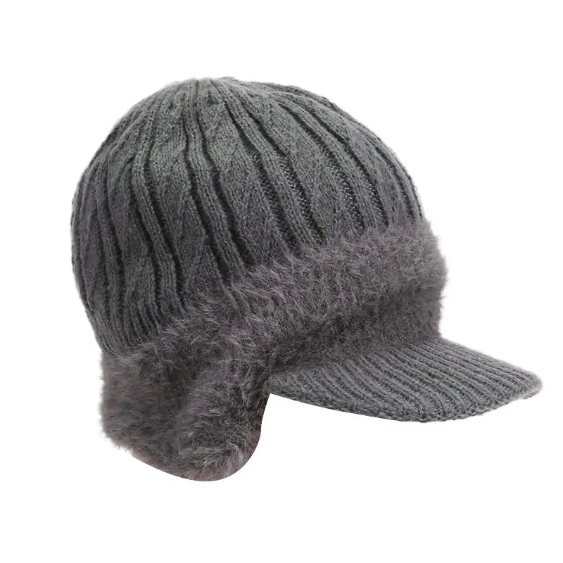 للجنسين الشتاء قبعة أفخم الفراء اصطف الدافئة إيرفلاب قبعة أنيقة لينة قبعة صغيرة مريحة في الهواء الطلق سميكة التزلج الرياضة محبوك قبعة #6