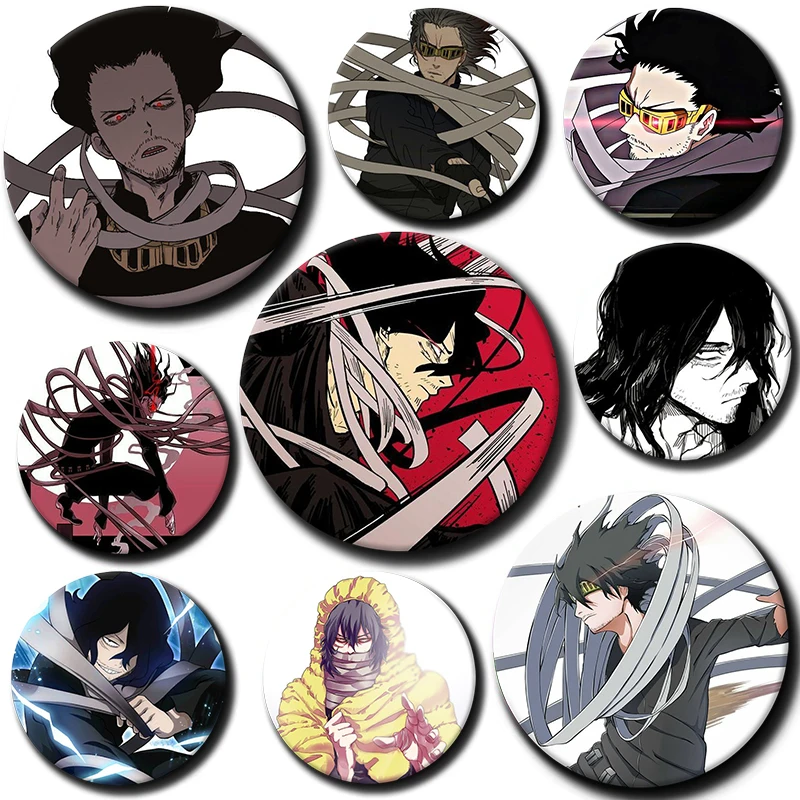 58mm Cartoon Character Eraser Head Soft Button Pin Hero Anime Brooch Creative Badge for Backpack Clothes Decoration Gift