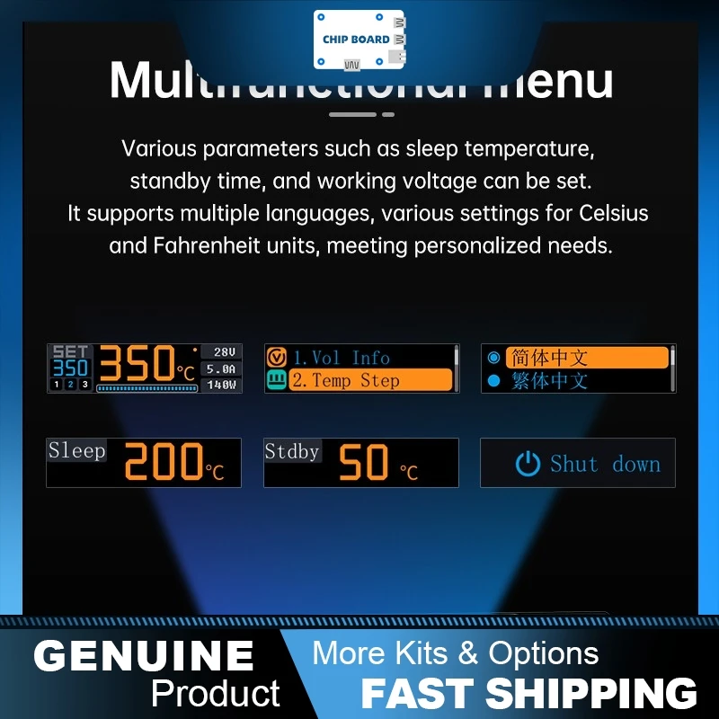 

T90 140W PD Soldering Iron Kit, 80–450℃ Adjustable, 28V DC, C245 / C210 / T65 Tips