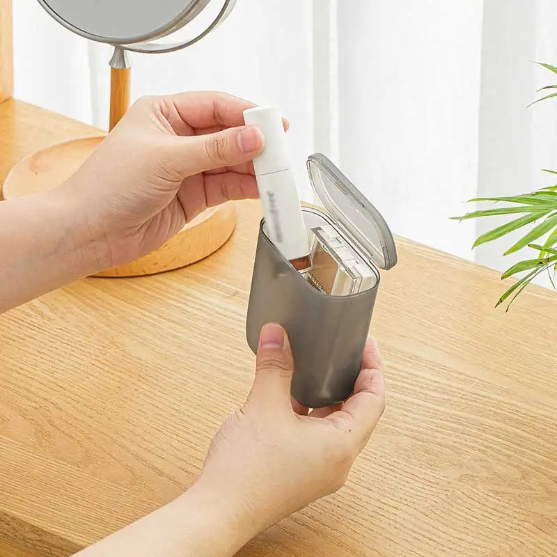 Tragbare Desktop Datenkabel Lagerung Box Staubdicht Mit Abdeckung Handy Ladegerät Box Transparent Kabel Draht Container Box Büro