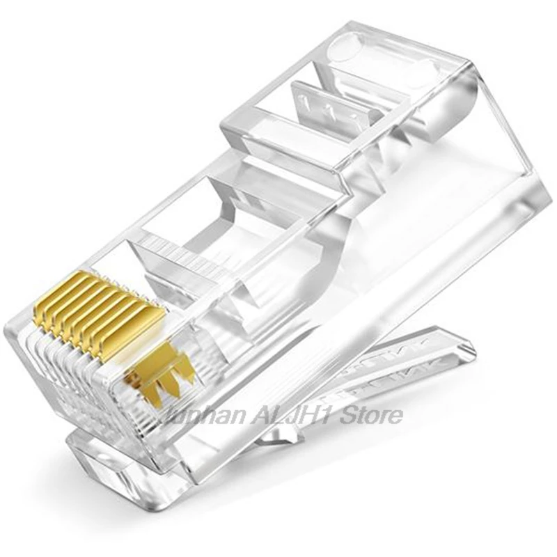 10pcs RJ45 Pass Through Cat5e Connectors Crystal End 8P8C Crimp UTP Standard Ethernet Network Modular Plug F1