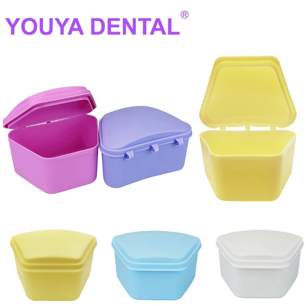 Denture Bath Box Orthodontic Retainer Case False Teeth Brace Appliance Container Ortho Mouth Guard Storage Box Organizer