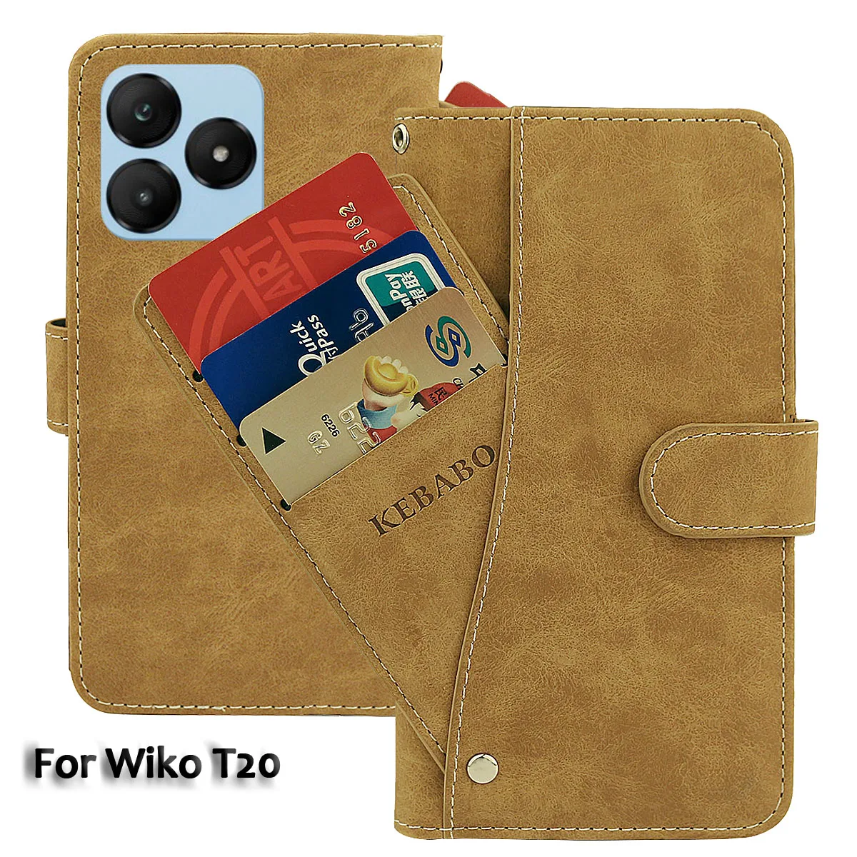 

Vintage Leather Wallet Wiko T20 Case 6.56" Flip Luxury Card Slots Cover Magnet Phone Protective Cases Bags