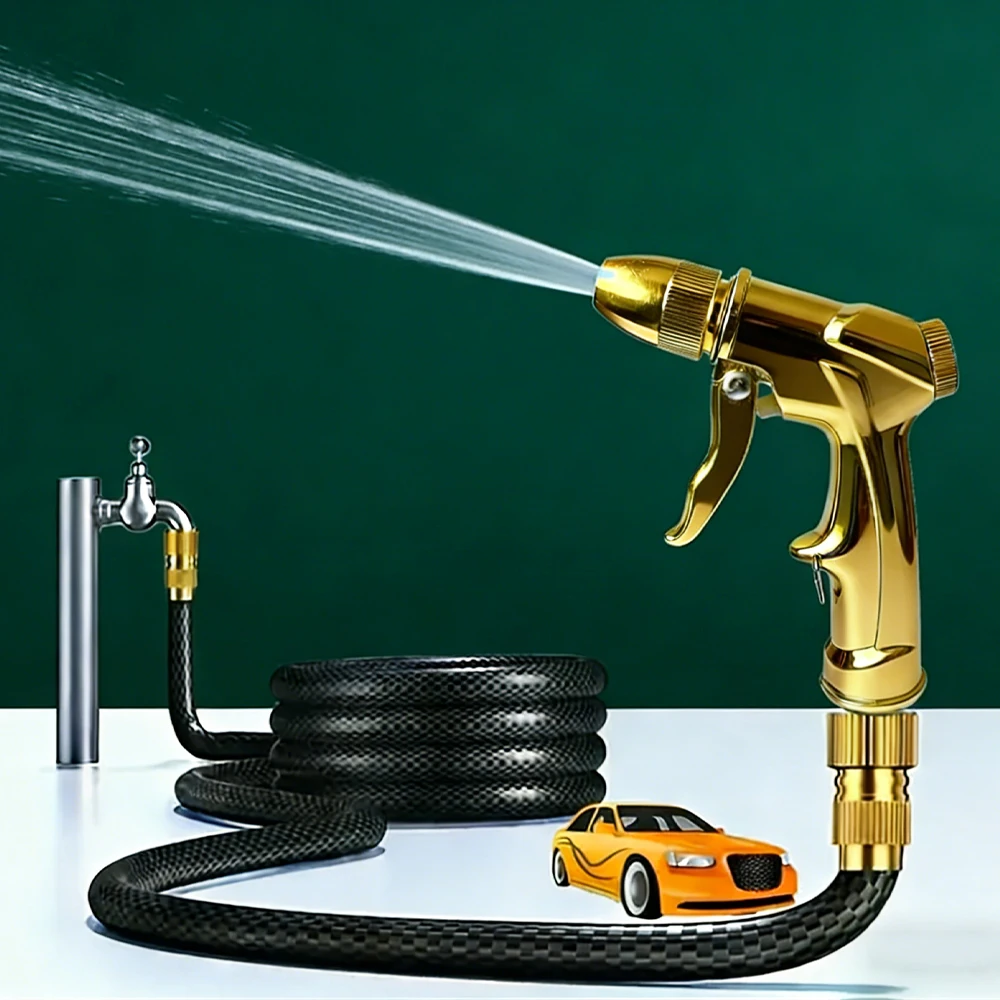 High Pressure Metal Garden Water Spray Gardening Sprayer Water Hose Jet Household Lawn Car Washing Guns Yard Watering Sprinkle