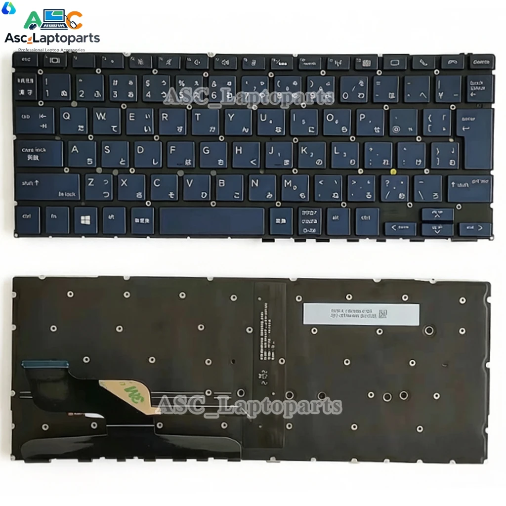 New Japanese JP Keyboard for HP Elite dragonfly G1, Dragonfly G2, Max Keyboard Blue with BACKLIT , No Frame