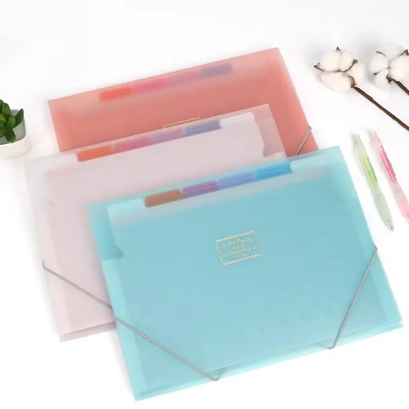 Expanding Folders Pastel Cookie Series Large Capacity A4 Multi-layer Portable Folders Storage Bag Information Booklet