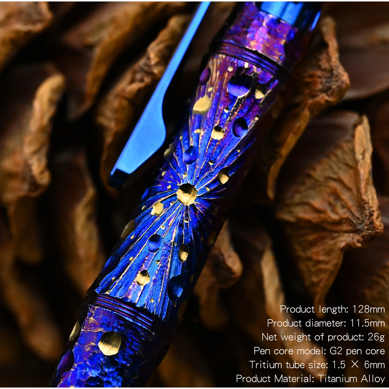 Star Sky Limited Edition Titanium Alloy Tactical Pen Hand Carved Rotary Gyro Multifunctional Self-defense Broken Window G2 Pen E