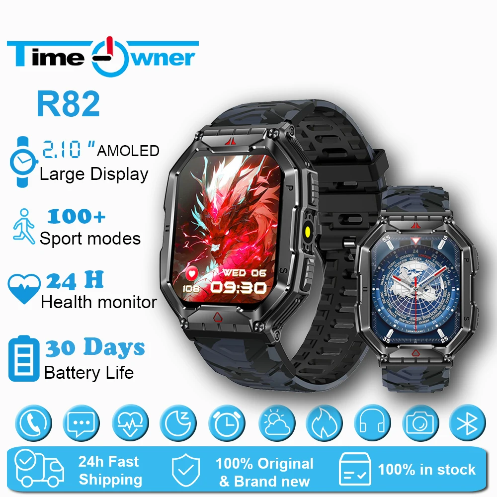 Time Owner Outdoor Adventure Sport Multi-function R82 Smart Watch, Monitoring Barometer, Altimeter, Heart Rate and Blood Oxygen