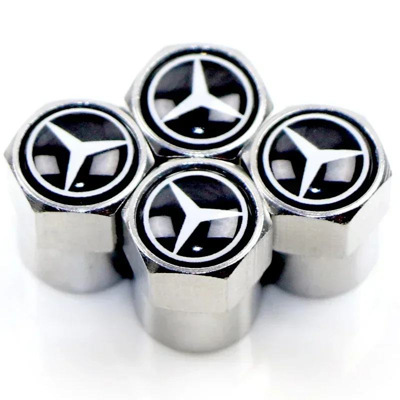 Mercedes Benz Car Tire Valve caps Emblem metal Cap Case For B/C/E/S Class A Class C200L GLC GLE CLA  accessories Car Styling