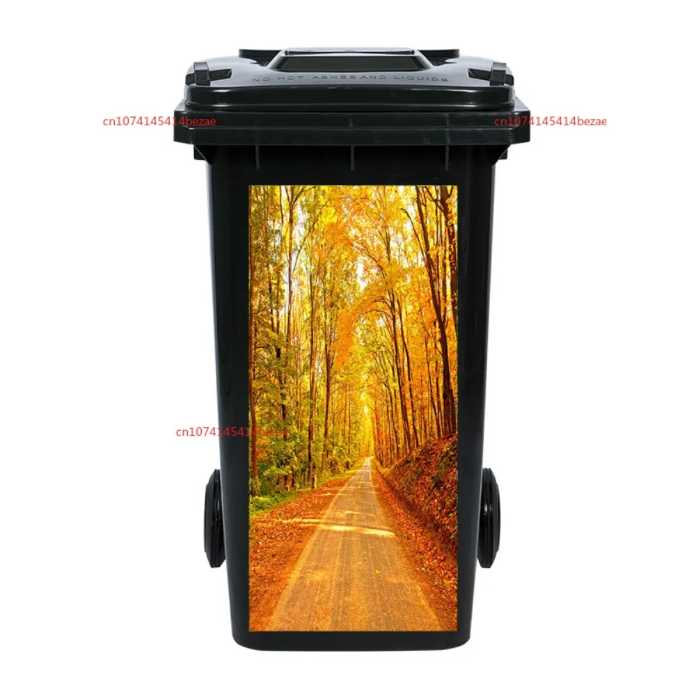 3D Natural Scenery Outdoor Trash Can Sticker Waterproof Removable Mural DIY Trash Can Lid Decal Home Decor Sticker