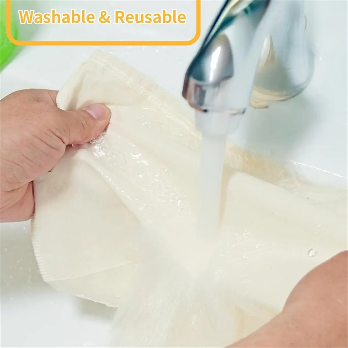 KSOL 5 Pcs 12X12 Inch Nut Milk Bag, Cotton Cheese Cloth Bag for Straining, Reusable Strainer Bag for Oat Milk, Cheese Making