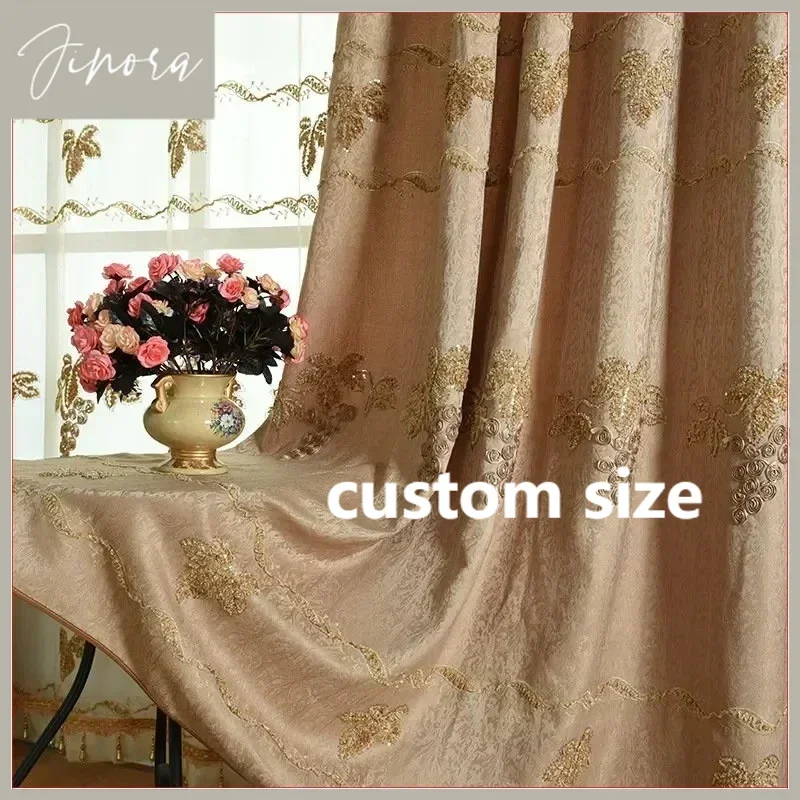 

Embroidered Tray With Jacquard Curtain Finished Curtain Glass Window Blinds Curtains For Living Dining Room Bedroom