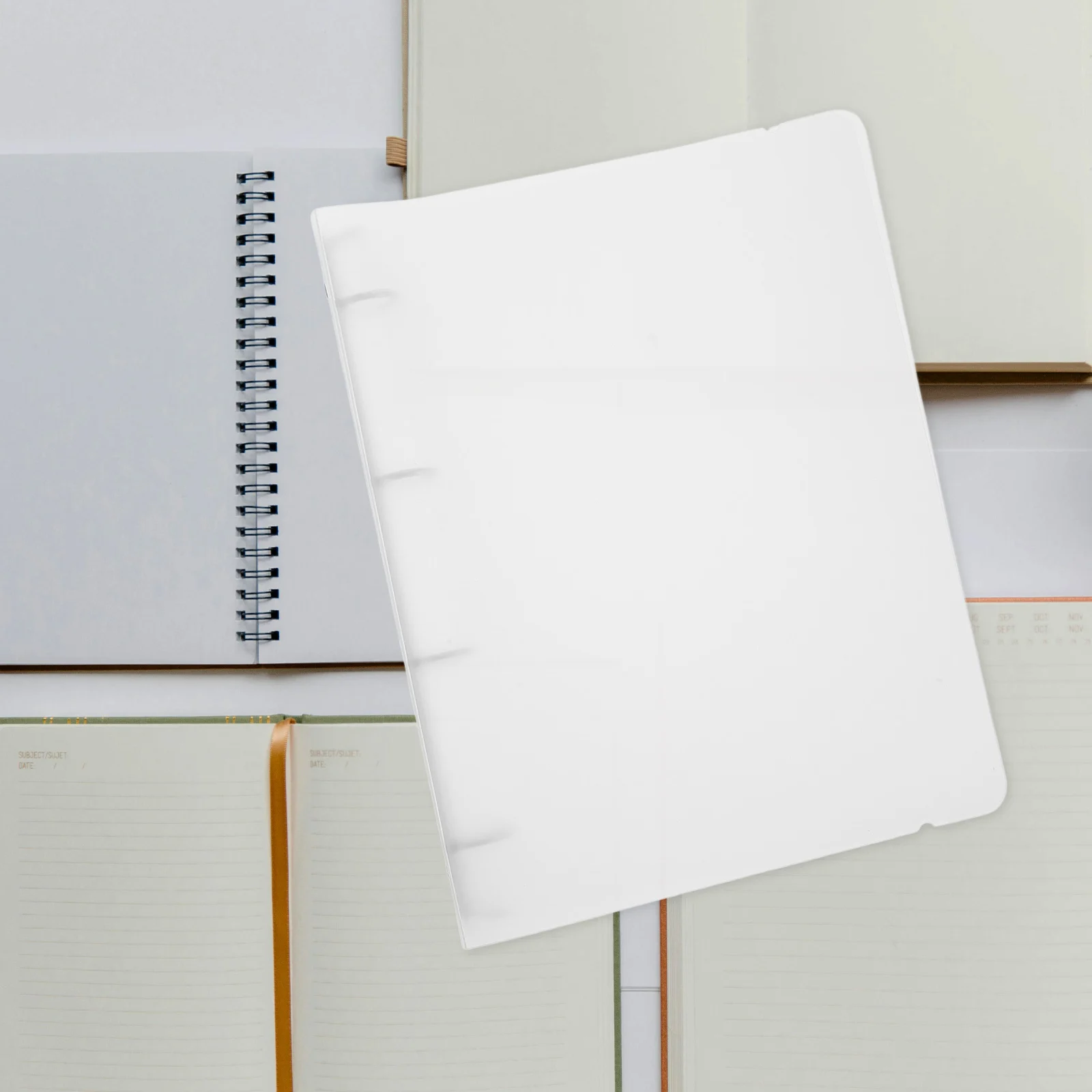 

A4 Paper PP Frosted File Binder with Steel Clip Elastic Band Semi Transparent Folder School Office Supplies Binder Folder