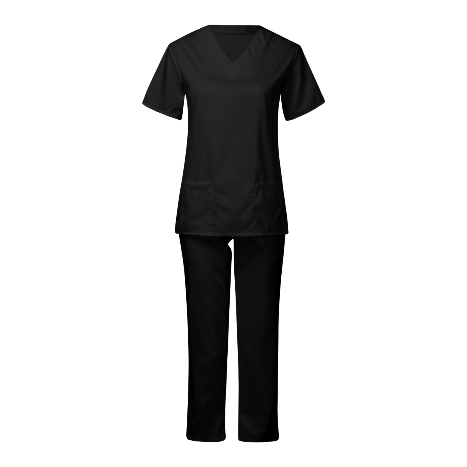 Solid High Quality New Scrub Uniforms Suit Beauty Pet Shop Uniforms Salon Womens Scrub Set Work Wear Scrub Suit Tops + Pants