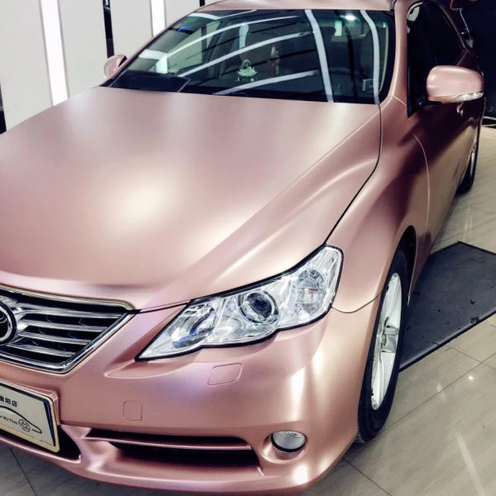 3M/4M x 1.52M Electric Rose Gold Vinyl Wrap Car Body Sticker Decals PVC Wrapping Vinyl Roll Air Release Film