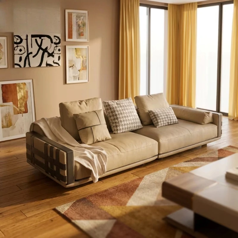 Original design Modular modern sofa set Simple design Tufted upholstered genuine apartment Villa furniture