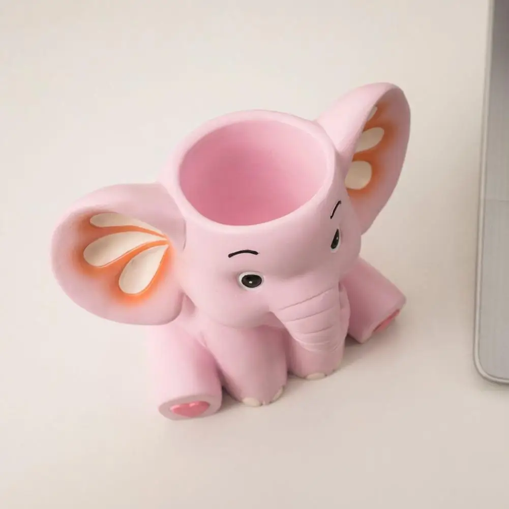 Cartoon Pen Cup Elephant Pen Holder Desk Organizer Cute Multi-functional Pencil Storage Container Funny Desktop for Office